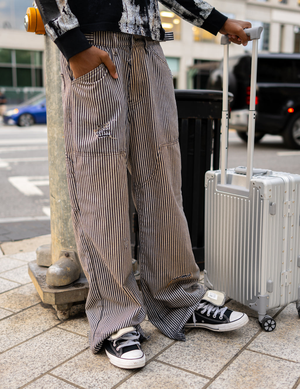 Coffee Pinstripe pants